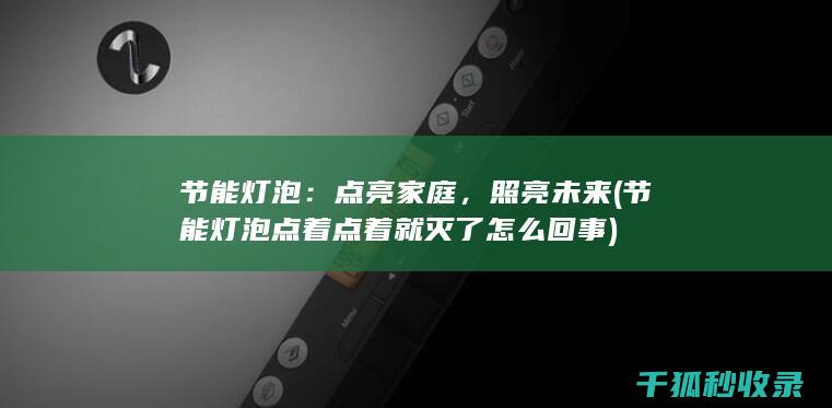 节能灯泡：点亮家庭，照亮未来 (节能灯泡点着点着就灭了怎么回事)