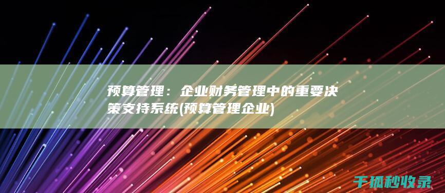 预算管理：企业财务管理中的重要决策支持系统 (预算管理企业)
