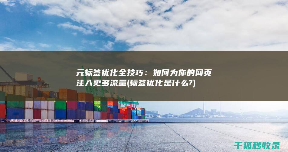 元标签优化全技巧：如何为你的网页注入更多流量 (标签优化是什么?)